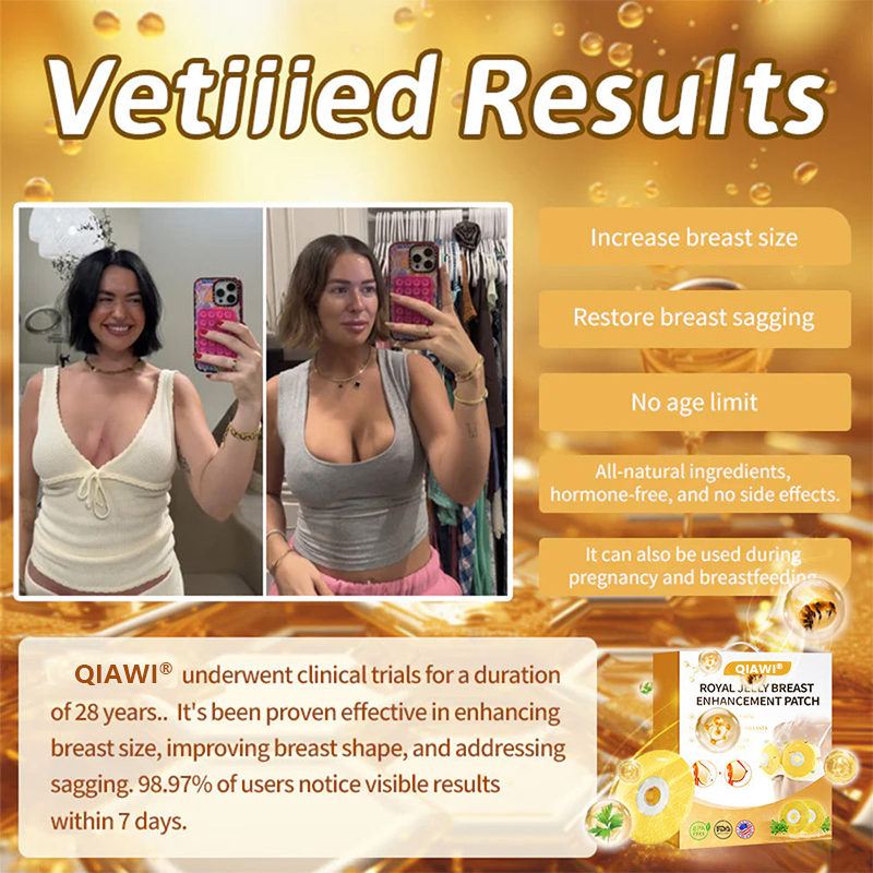 QIAWI® Royal Jelly Breast Enhancement Patch 💕 Safe for use during breastfeeding (For concerns such as underdeveloped breasts, sagging, flatness, skin creases, and darkened nipples)