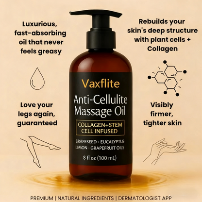 🏅 Clinically Tested &amp; Dermatologist-Recommended  Vaxflite™ Anti-Cellulite Massage Oil